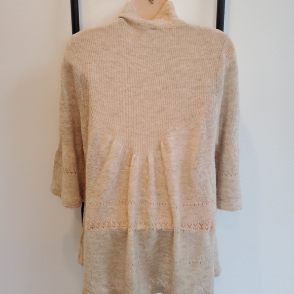 Anthropologie Feather Bone Whitby Bell Sleeve Sweater Merino Wool Alpaca Women - Picture 9 of 15